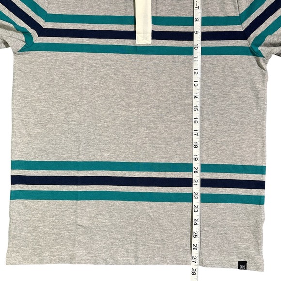 Threads 4 Thought Men's M Ashby Pique Polo Gray Striped Sustainable Shirt | NEW - Picture 7 of 11
